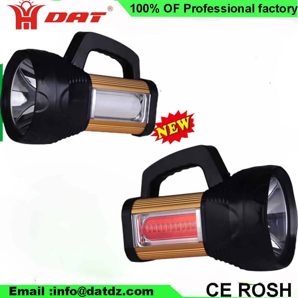 50W high power rechargeable led searchlight with side lamp and warning light car charging for outdoor light