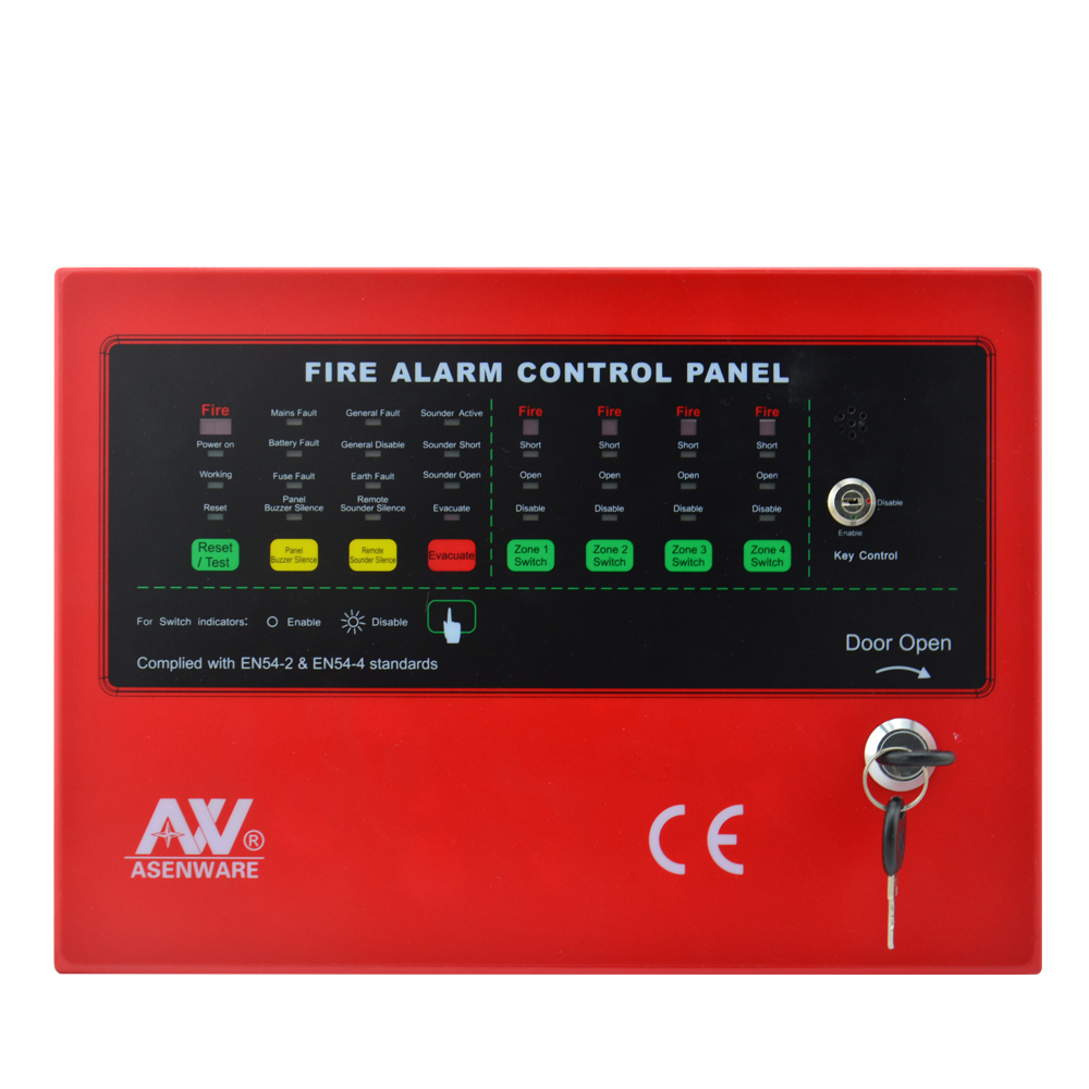 Asenware full set of fire alarm system panel with GSM module and fire relay