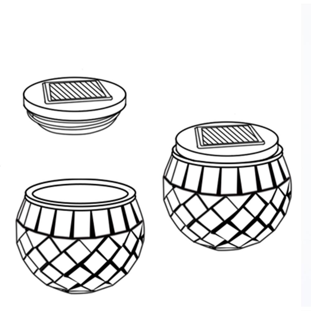 Hot sales solar collage lamp XLTD-514 desk lights with glass material mosaic solar led lighting for decoration