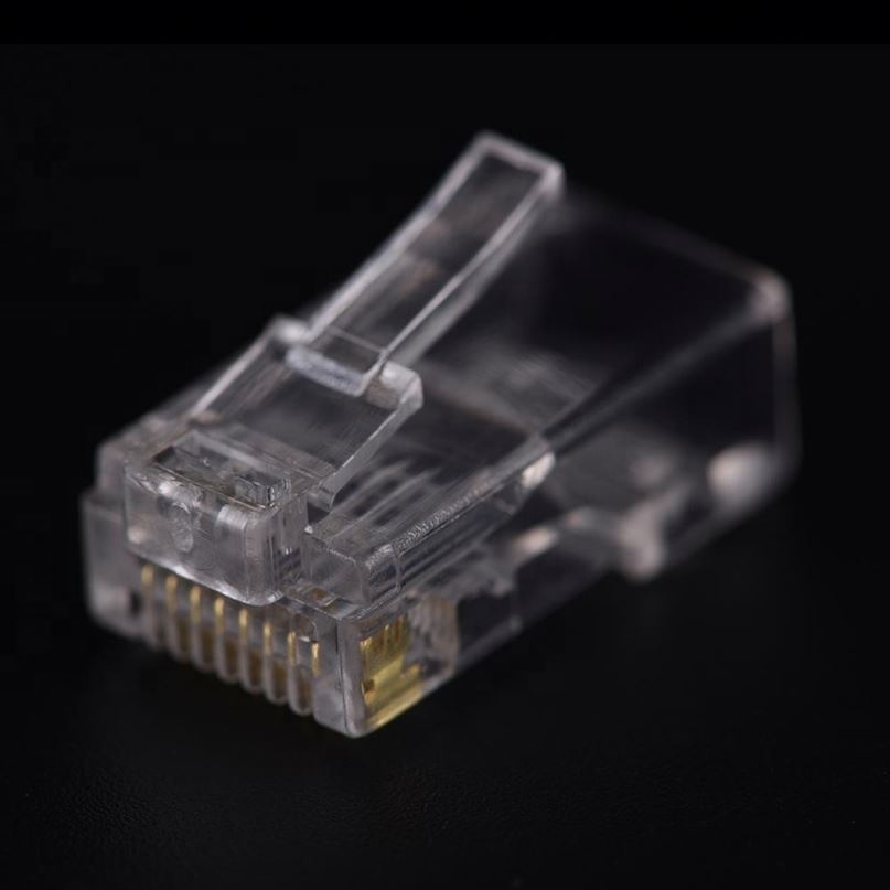 Crystal Head Network Plugs RJ45 CAT5 CAT5E Modular Plug Gold Plated Network Connector