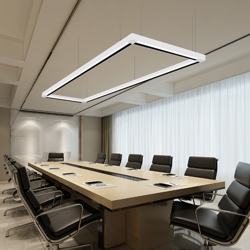 4FT Custom Baffle Color Regressed Lens Linkable LED Architectural Pendant Linear Light