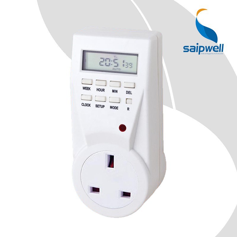 SAIP/SAIPWELL New UK Plug 15 Min to 24 Hours Weekly Digital Timer Switch