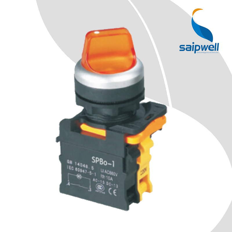SAIP/SAIPWELL Factory Price Plastic Two Position Turn Button with Light