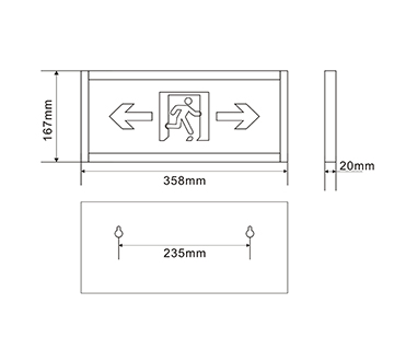 wholesale IP20 standard led  light emergency exit sign