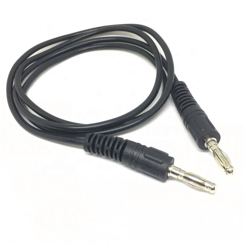 1M Highly flexible 16AWG silicone M-M 4mm Stackable Banana Plug male to male test leads black