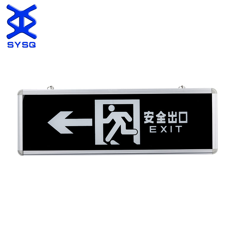 Single face or double face black color ceiling mounted led emergency safety exit sign light with battery backup