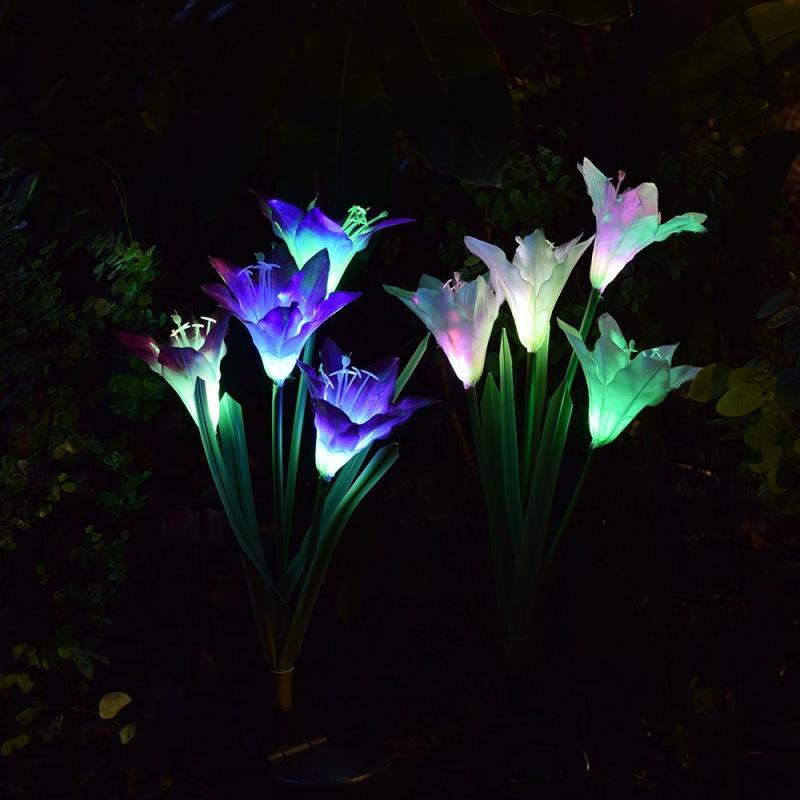 2018 New Arrival solar led city color light led pathway lights flower vase light