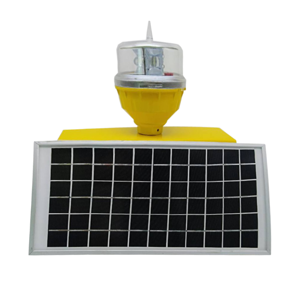 Solar Aviation Obstruction Light, 32cd LED Portable Aircraft Warning Lights Vertical Degree Adjustable