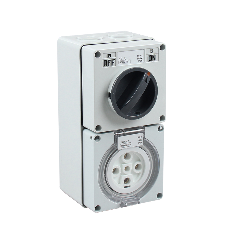 SAIPWELL/SAIP Large Current 50A/500V 5 Poles Industrial Waterproof Combination Switch Socket