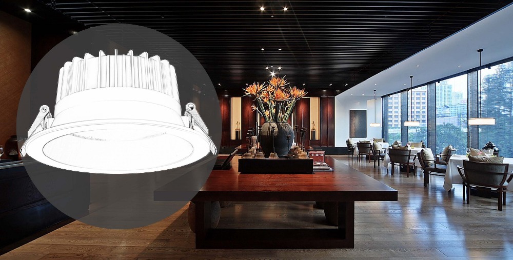 4 inch led downlight us listed, cob downlight led cob ip44 adjustable