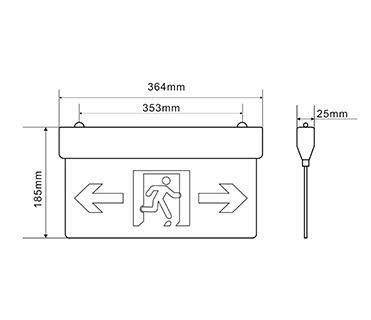 battery operated led emerengcy exit sign