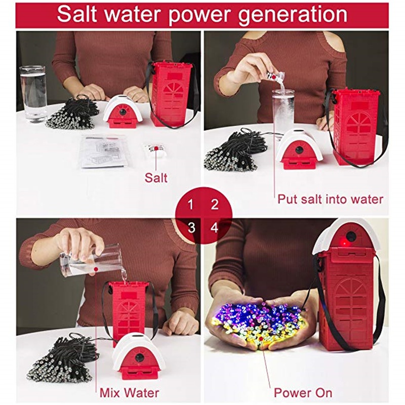 Manufacturer new product ideas 2019 salt water powered led Christmas fairy string lights for home party wedding trees decoration