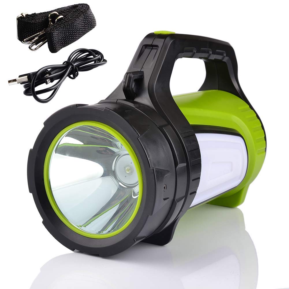 Hand Hold Portable Outdoor Industrial Lithium Battery Rechargeable LED Search Light with 10 modes