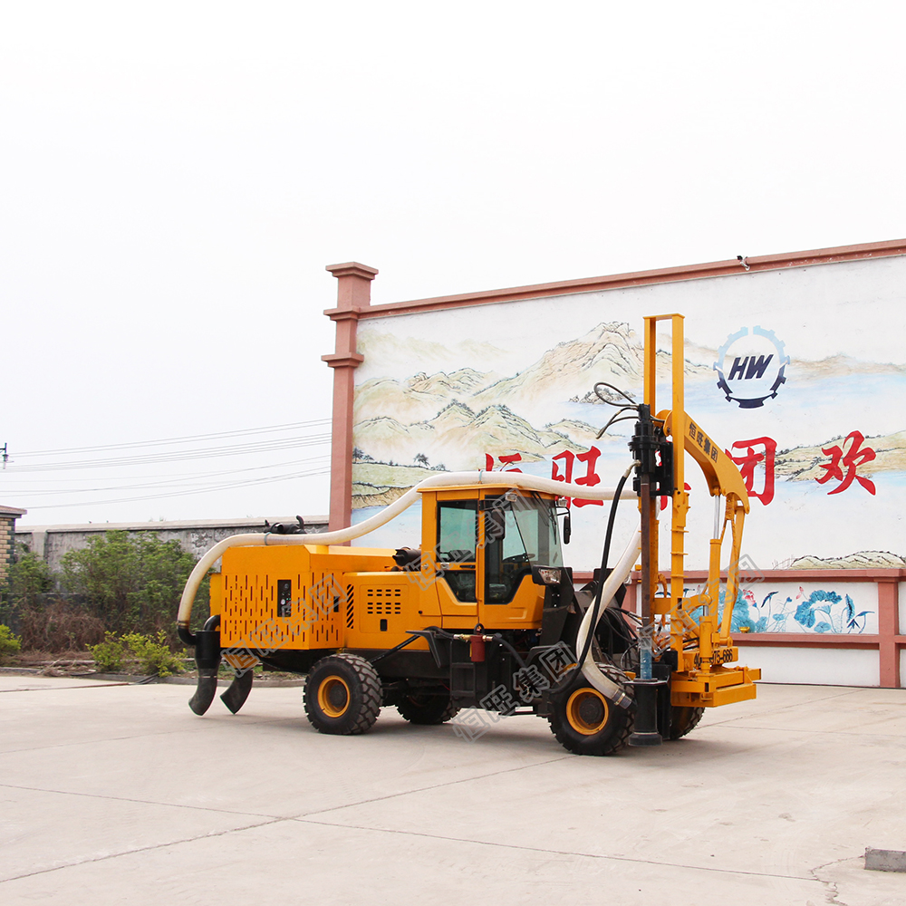 drop hammer guardrail pile driver with dedusting device