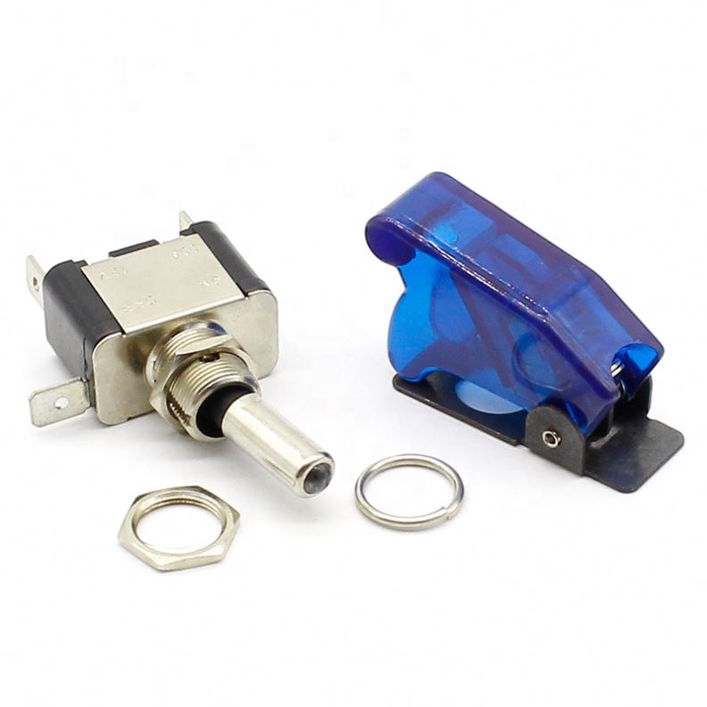 High Quality Blue 12V 20A Racing Car Truck Boat Cover LED Push Button Rocker Toggle Switch Control+ dust cover