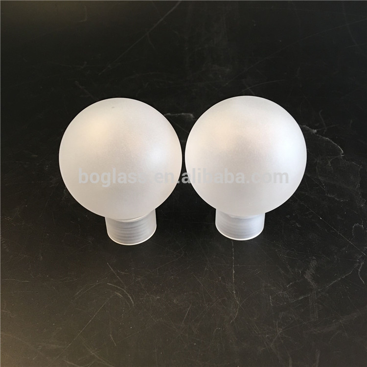 G9 screw handmade blown borosilicate lighting glass ball frosted pyrex globe ball sandblasted blown glass