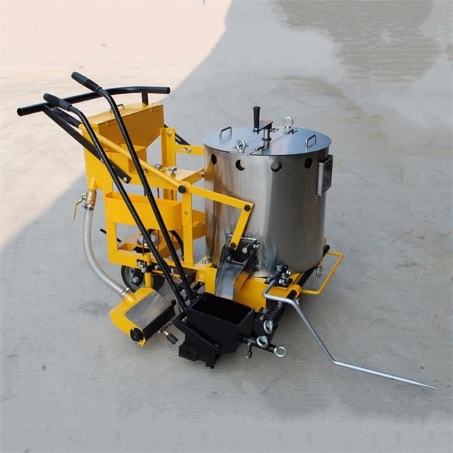 Self propelled thermoplastic road lane marking machine