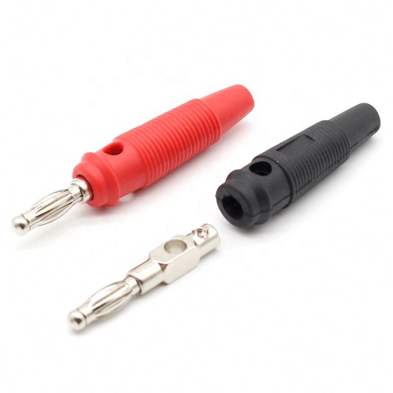 Red and Black 4mm Solderless Side Stackable Banana Plug