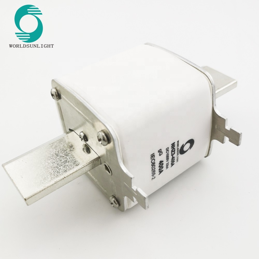 Low voltage NHZ3-400A IEC60269-2 33kA DC1000V gG 400A DC square pv solar Fuse Link