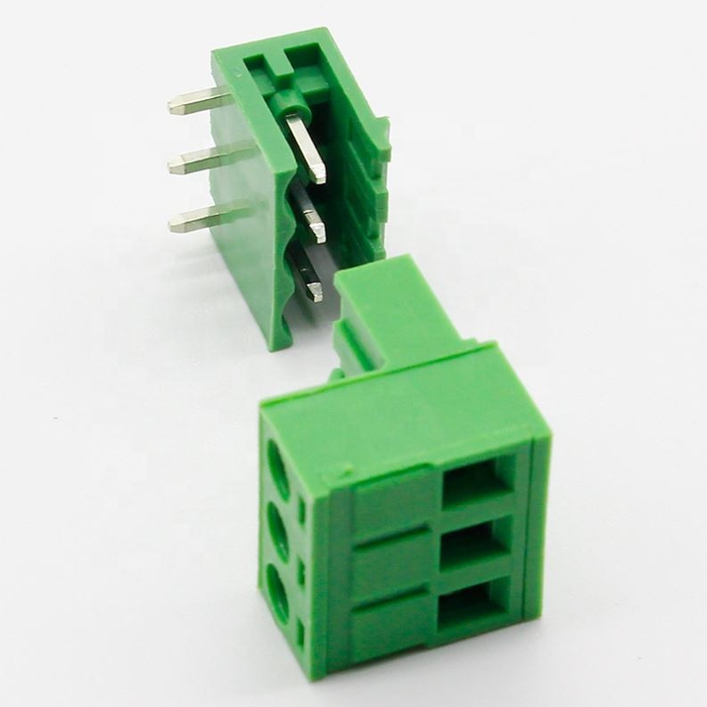 ht5.08 3pin Right angle Terminal plug type 300V 10A 5.08mm pitch connector pcb screw terminal block