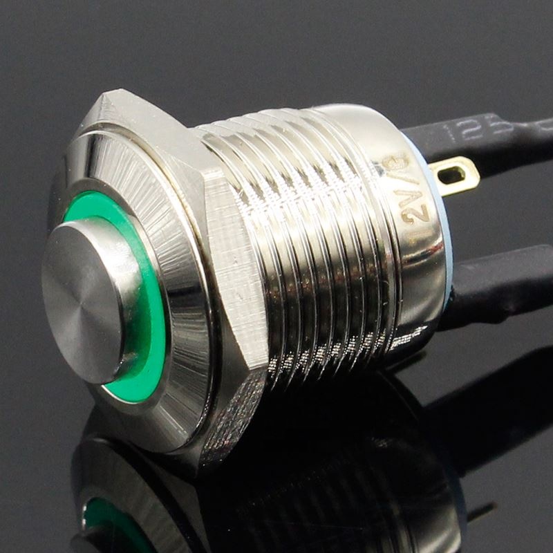 16MM Stainless Steel Metal Button Switch illuminated Ring LED 3V 5V 12V 24V 220V Momentary Push Not Fixed High Head MAX 10A