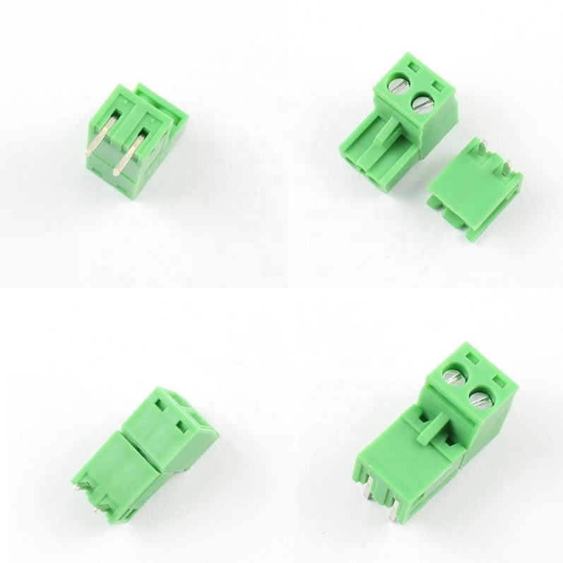 3.81mm 2pin Right angle Terminal plug type 300V 8A 3.81mm pitch connector pcb screw terminal block