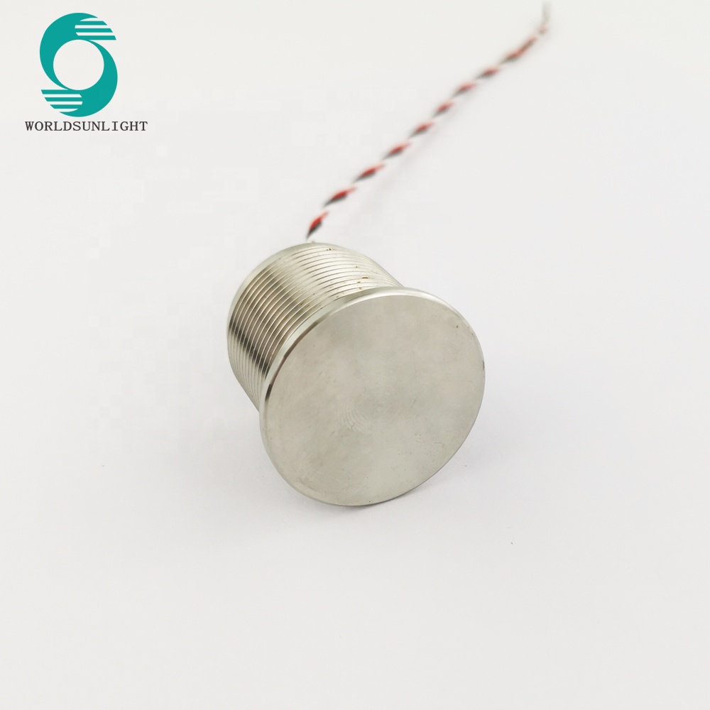 IP68 waterproof 30mm 1NO latching on-off 5A 24VDC Fly Cable Stainless Steel 316L piezo switch with long body