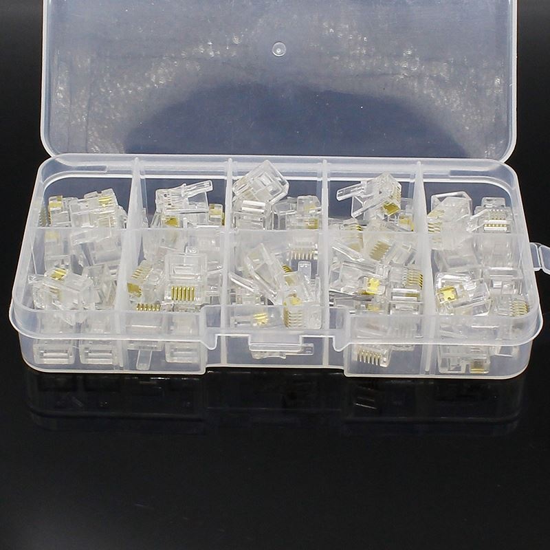 RJ11 6P6C Modular Jack Network Male Plugs, 6 Pin, Telephone Connector