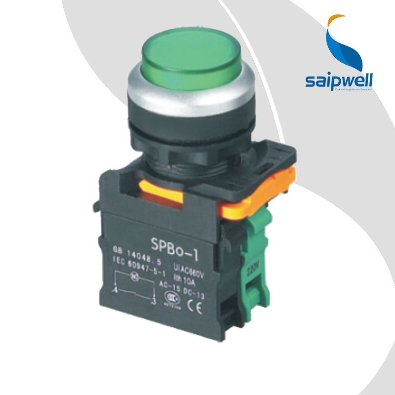 SAIP/SAIPWELL Push Button Switch China Supplier Electric Metal High Cap Button With Light