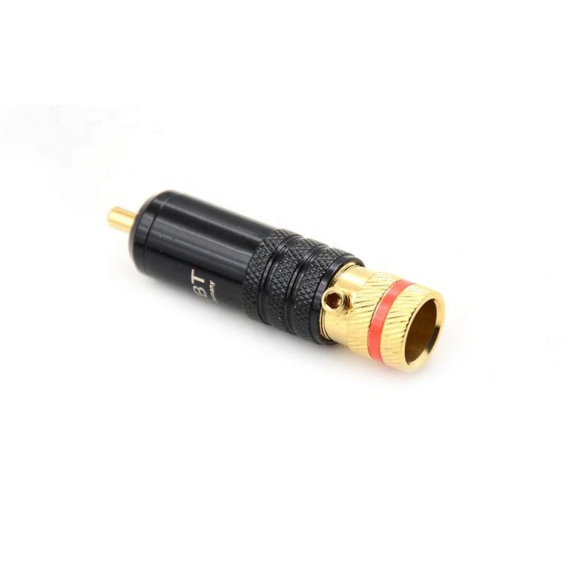 Gold Plated RCA Connector Copper RCA Plug Durable RCA Connector Screws Soldering Locking Audio Video WBT Plug 53mm*13mm