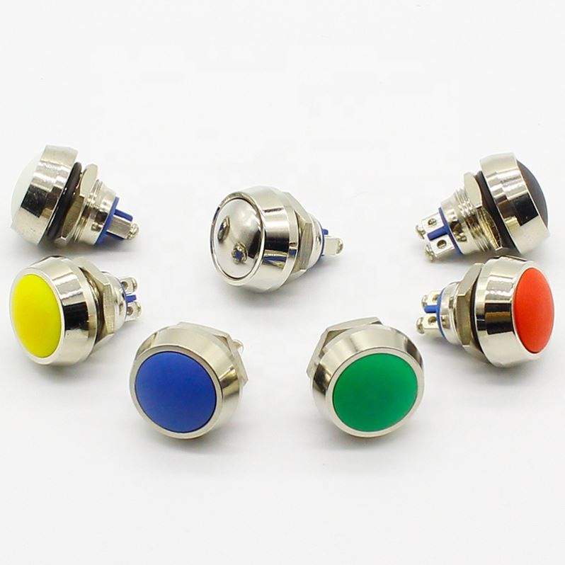 12mm Waterproof Momentary Round Stainless Steel Metal Push Button Switch Car Start Horn Speaker Bell Automatic Reset