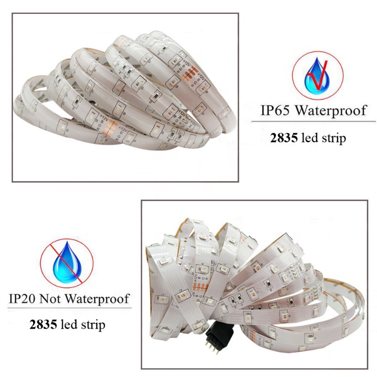 12V 3528rgb light belt set 2835 60 light drip adhesive waterproof light strip with 24 key controller 2a power supply