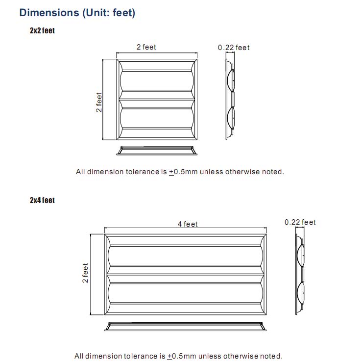 5 years warranty LED troffer lamp Fluorescent tubes replacement