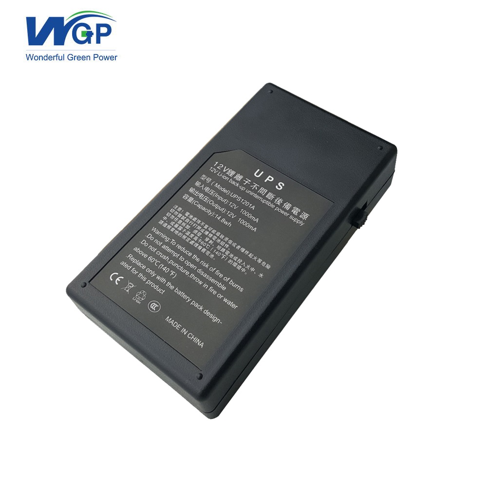 Portable 12V lithium battery ups home use ADSL modem router power supply online dc mini ups