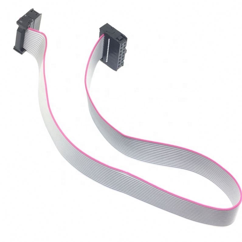 2.54mm Pitch JTAG AVR Download Cable Wire Connector Gray Flat Ribbon Data Cable 28AWG 300V FC-14P