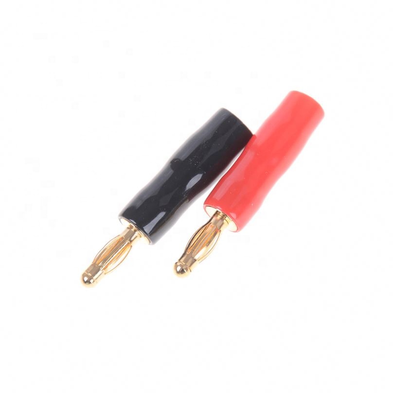 Silicon Tube 4mm Banana Plugs Gold Plated Speaker Connector Adapter Audio Wire Connector