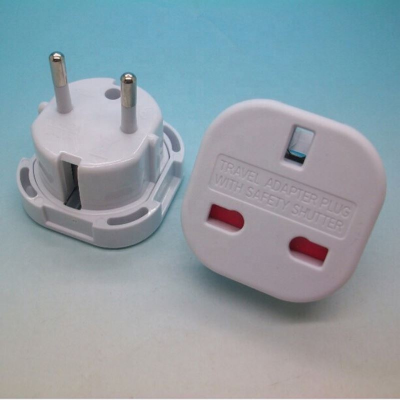 2 PiN Wall Plug Socket UK  TRAVEL CHARGER ADAPTER PLUG CONVERTER Black/White