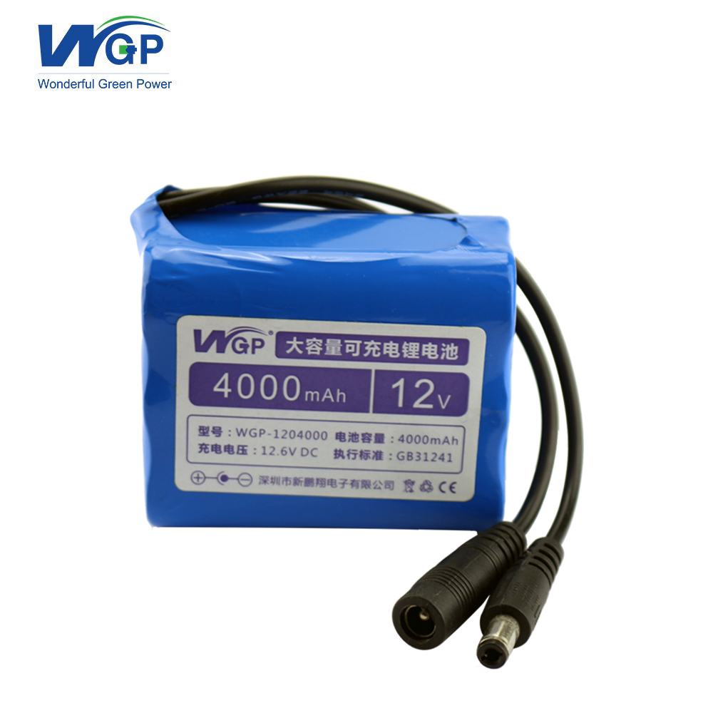 Customized size 12 volt 4Ah lithium ion backup battery 18650 li ion battery pack 12V with 3S2P