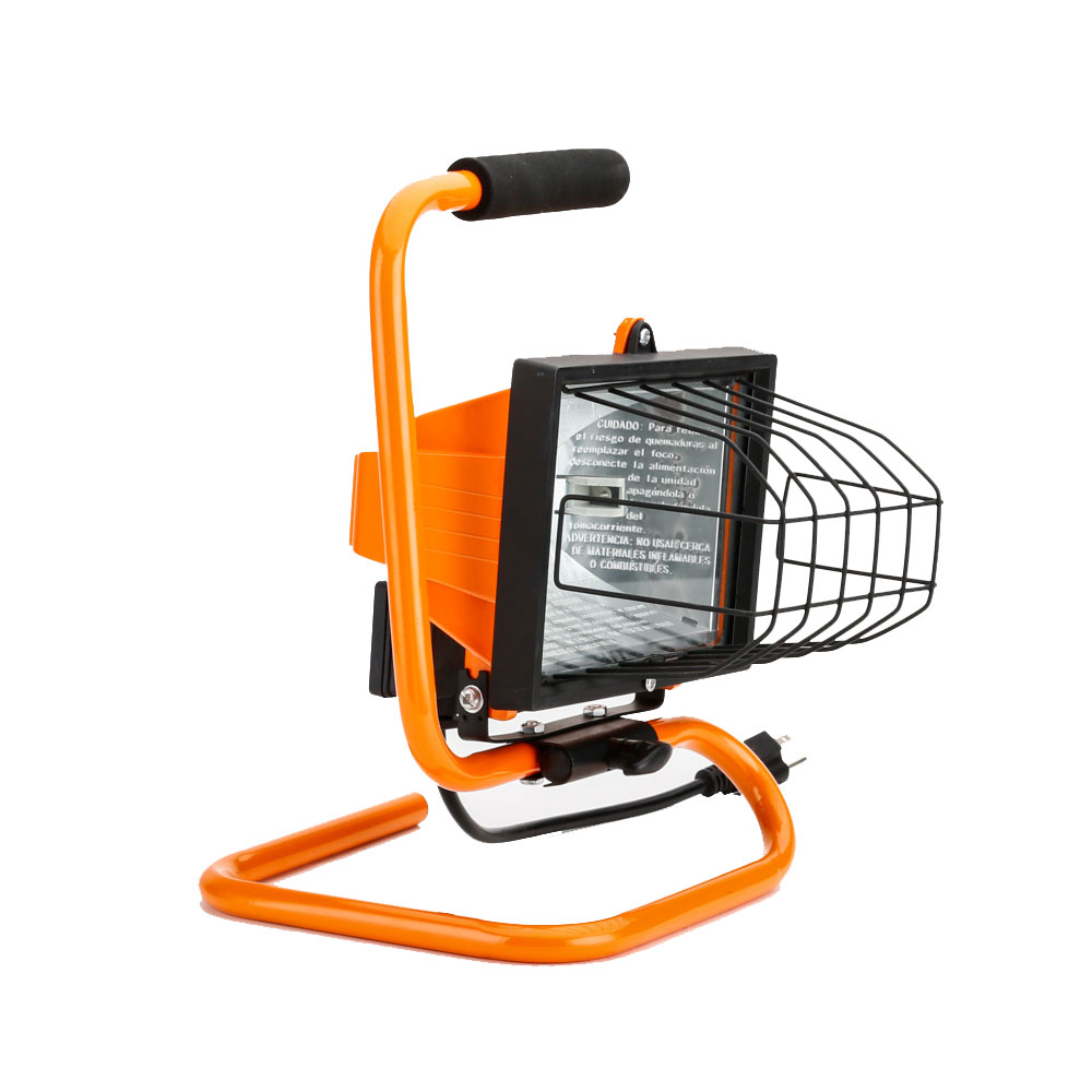 Portable Work Light with switch120 V, 500 W Halogen Lamp, Watt, Orange