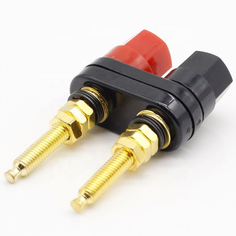 Gold Plated Banana Plug Connector Speaker Amplifier Extended Terminal Binding Post