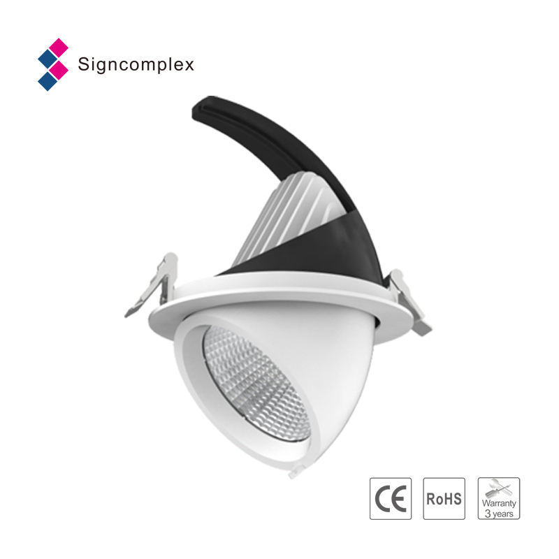 hot selling wholesale led downlight retrofit recessed mount round cob led gimbal light with 3 years warranty