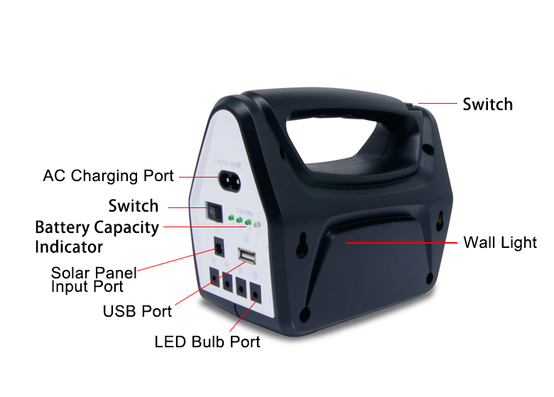 Portable Solar Home Lighting Kits with 4 bulbs phone charging for family indoor and outdoor use