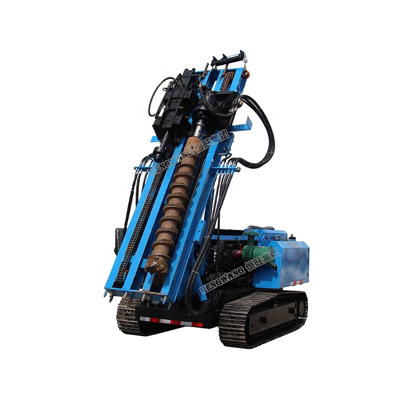 Photovoltaic hydraulic press portable crawler pile driver