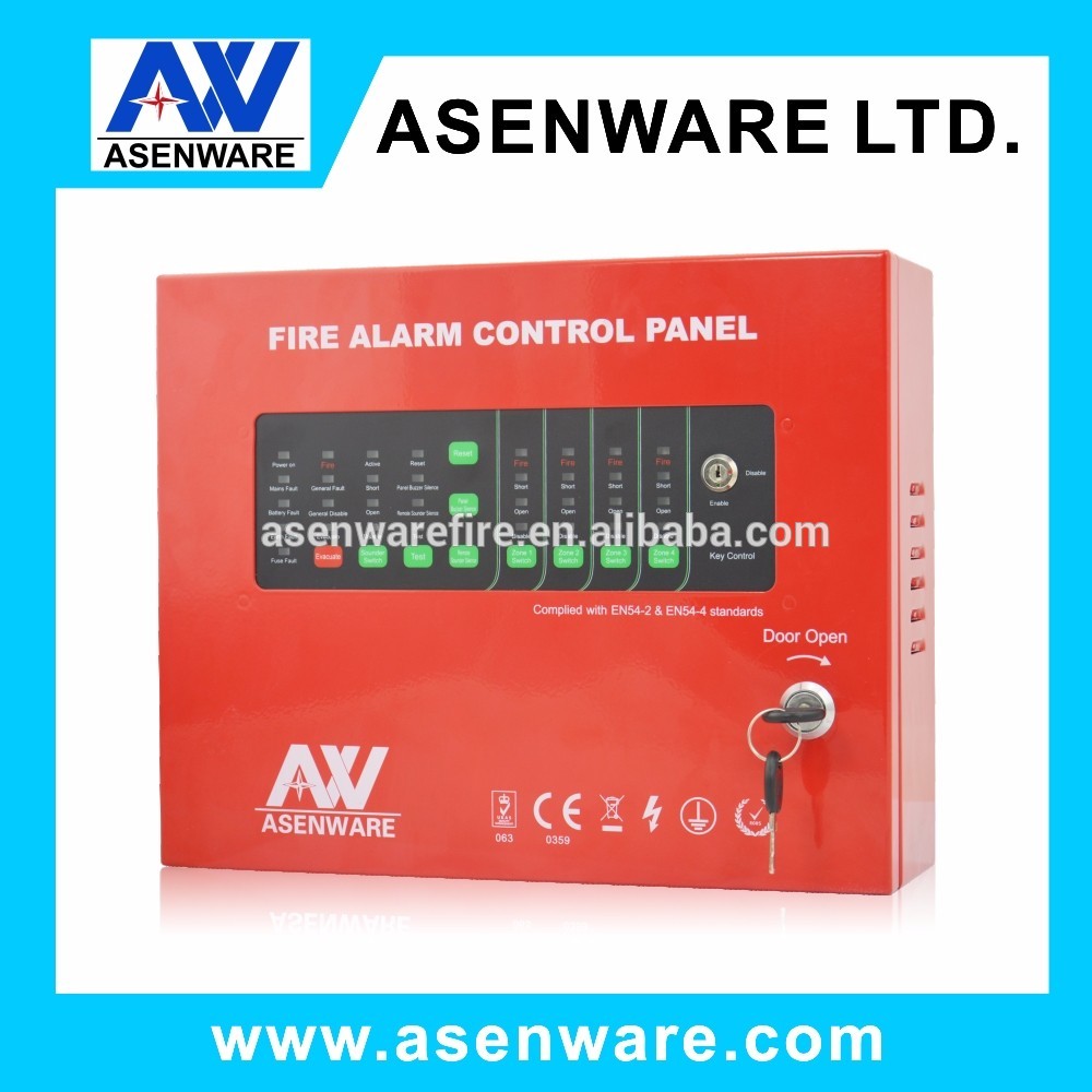 Conventional fire detection system, 4 zone industrial fire alarm control panel