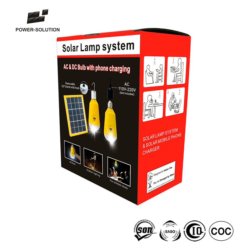 Power dual charging solar lighting kit with portable rechargeable bulbs