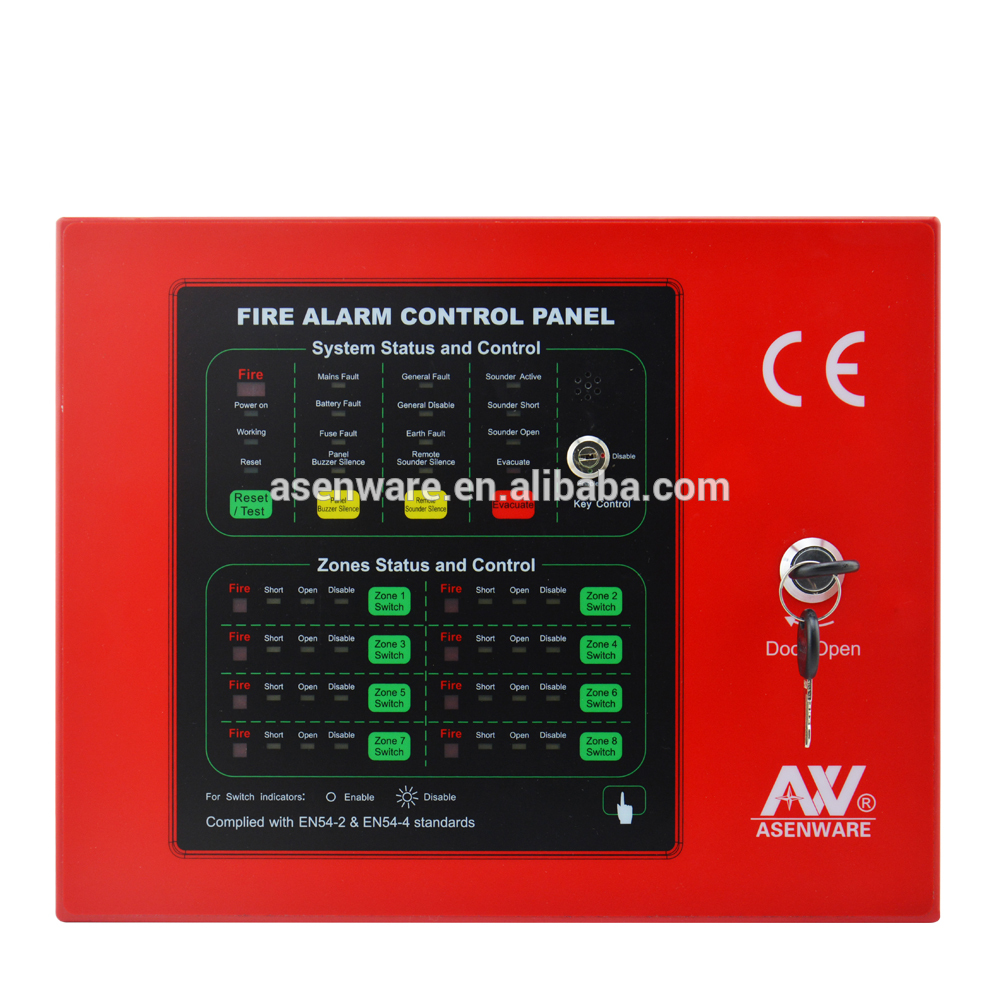 Building-control Integrated conventional 8 Zones Fire Alam control panel