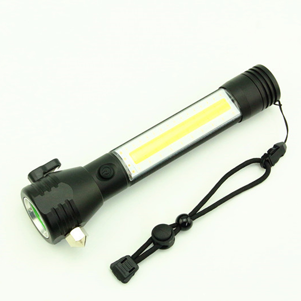 LED Flashlight Safety Hammer rechargeable led torch light emergency flashlight with Power Bank Magnet