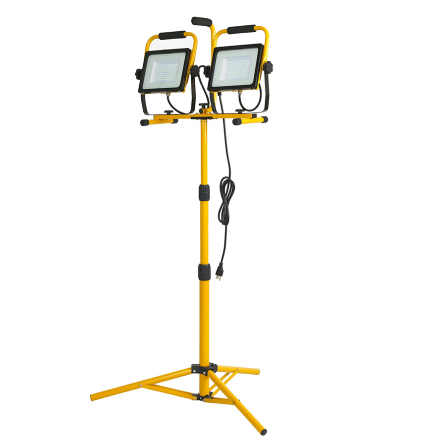 14000 Lumen Tripod LED Work Light Two Head 140W Work Lights with Metal Telescopic Tripod Stand