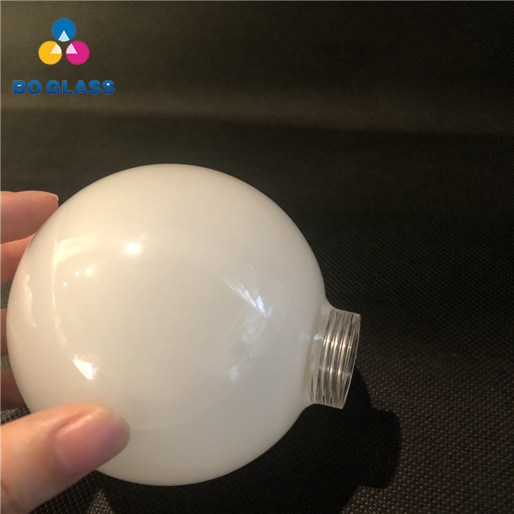 Hand Blown Borosilicate Screwed Opal Snow Ball Glass Globe