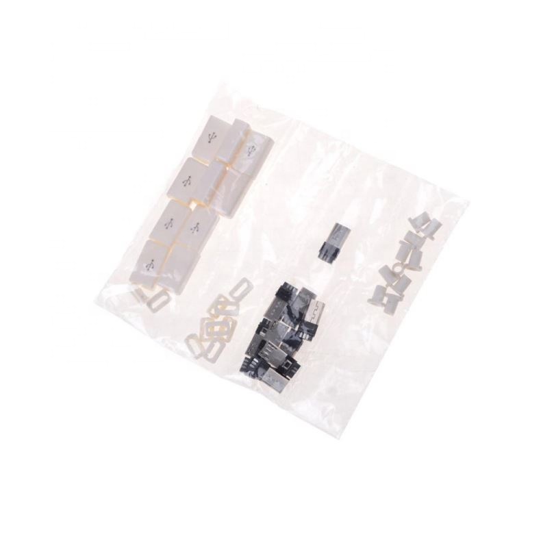 Micro USB 5PIN Welding Type Male Plug Connectors Charger 5P USB Tail Charging Socket 4 in 1 White Black